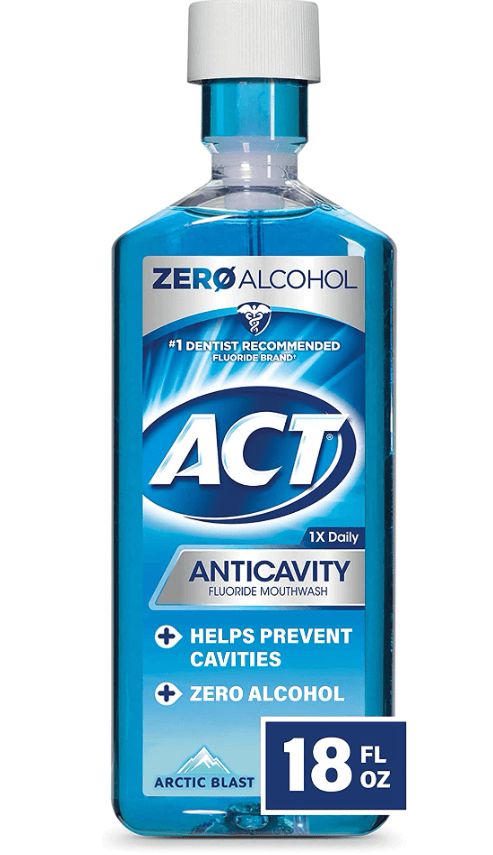 ACT Anticavity Zero 
Alcohol Fluoride Mouthwash. One of the best mouthwash for Gingivitis